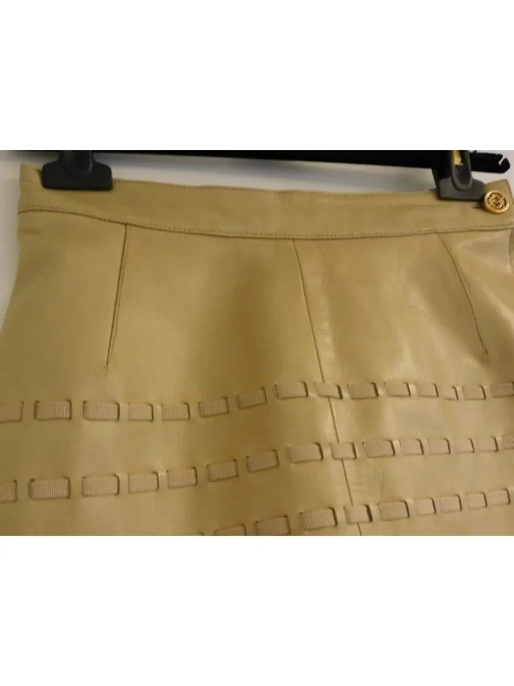 Loewe Leather Skirt Beige